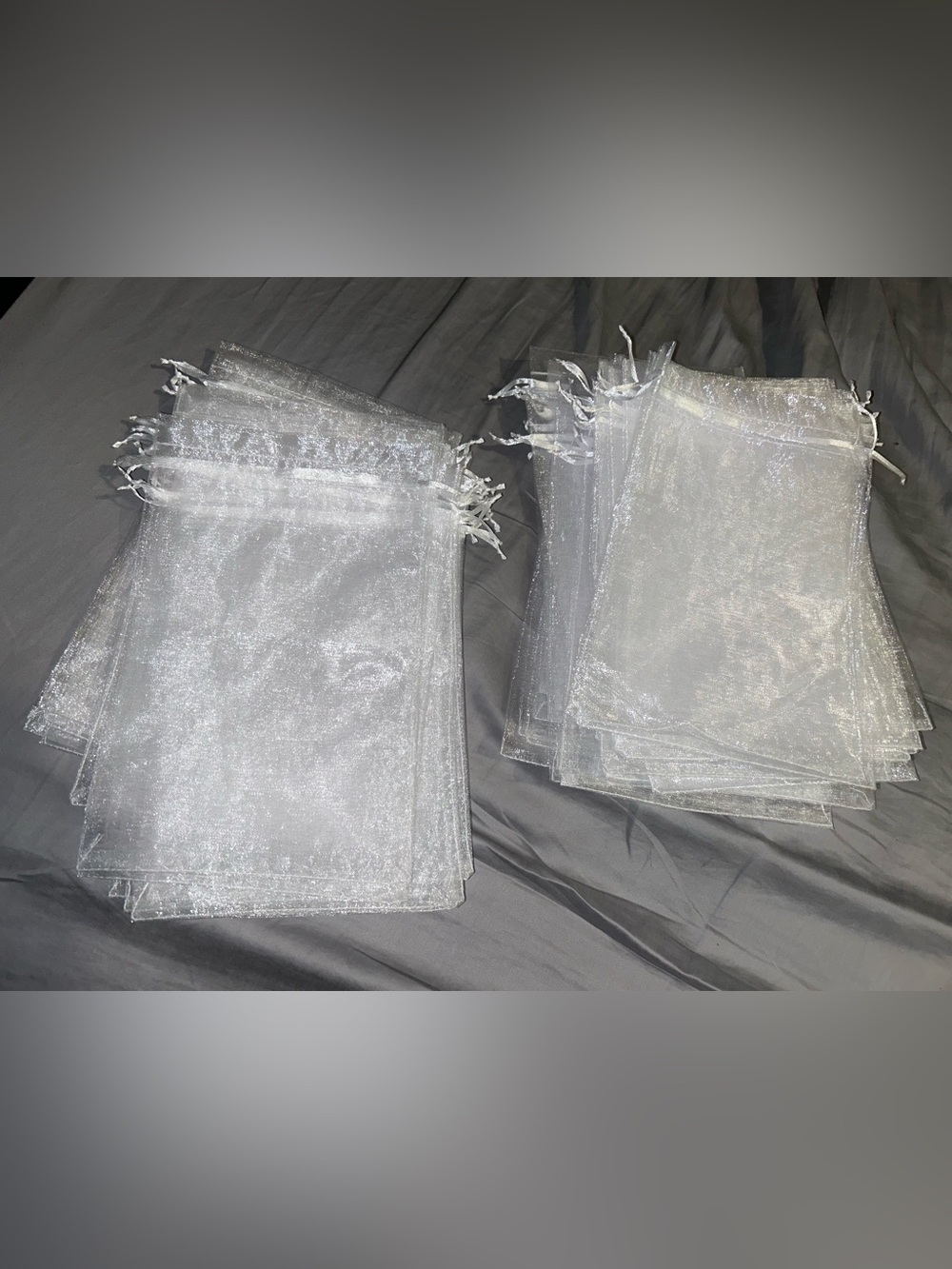 Brand New 50 Pack White Mesh Drawstring Bags